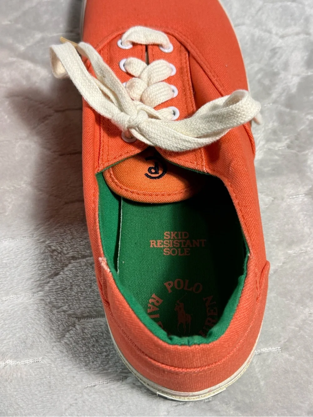 Vintage Polo Ralph Lauren World Class Orange Canvas Sneakers 12D‎ Korea